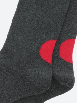 Blue Blue Japan - Back-Side Japan Flag Socks in Charcoal Grey