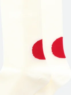 Blue Blue Japan - Back-Side Japan Flag Socks in Natural