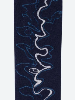 Blue Blue Japan - Minamo Jacquard Pile Socks in Navy