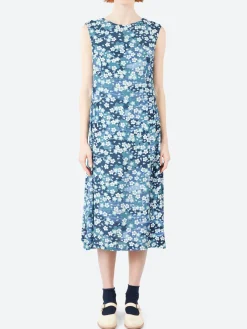 Blue Blue Japan - Nagare Sakura Dress in Dark Navy