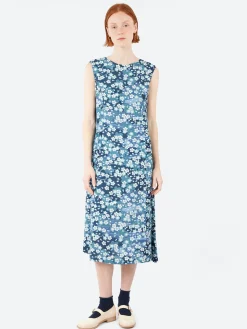 Blue Blue Japan - Nagare Sakura Dress in Dark Navy