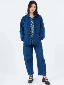 Blue Blue Japan - Sashiko Fatigue Shirt in Indigo