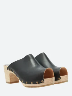 Bosabo - Rosko Clogs in Noir Vegetal