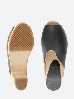 Bosabo - Rosko Clogs in Noir Vegetal