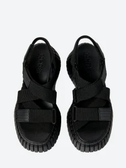 Camper - BCN Cross-Strap Sandal in Black