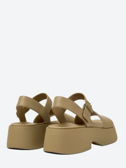 Camper - Tasha Leather Sandal in Beige
