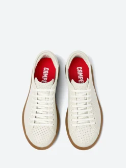 Camper - Women's Pelotas Soller in White Perforated Leather