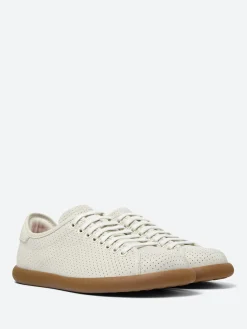 Camper - Women's Pelotas Soller in White Perforated Leather