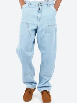 Carhartt WIP - Double Knee Pant in Blue Heavy Stone Bleach