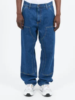 Carhartt WIP - Double Knee Pant in Blue Stone Wash