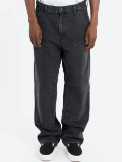 Carhartt WIP - Double Knee Pant in Black Stone Wash
