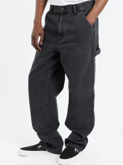 Carhartt WIP - Double Knee Pant in Black Stone Wash
