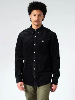 Carhartt WIP - L/S Madison Cord Shirt in Black/Wax