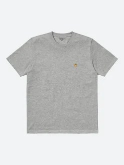 Carhartt WIP - S/S Chase T-Shirt in Grey Heather/Gold