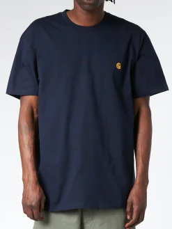 Carhartt WIP - S/S Chase T-Shirt in Dark Navy/Gold