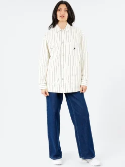 Carhartt WIP - Women's Hendry Coat in White and Dark Navy