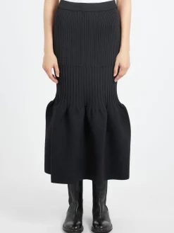 CFCL - Fluted Mermaid Skirt in Black