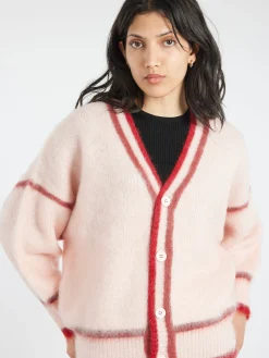 CFCL - Mohair Cardigan in Egg Shell Pink Multi