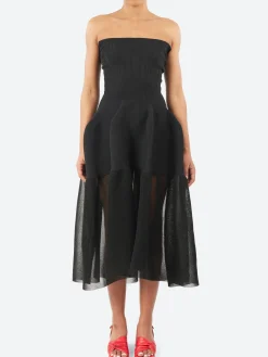 CFCL - Pottery HS Lucent Glitter Strapless Dress in Black