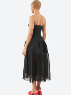 CFCL - Pottery HS Lucent Glitter Strapless Dress in Black