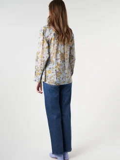 Chloé Stora - Alger Shirt in Bleu Fleurs (Blue Floral)