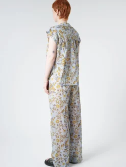 Chloé Stora - Armini Blouse in Bleu Fleurs (Blue Floral)