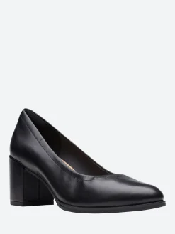 Clarks - Freva55 Court in Black Leather