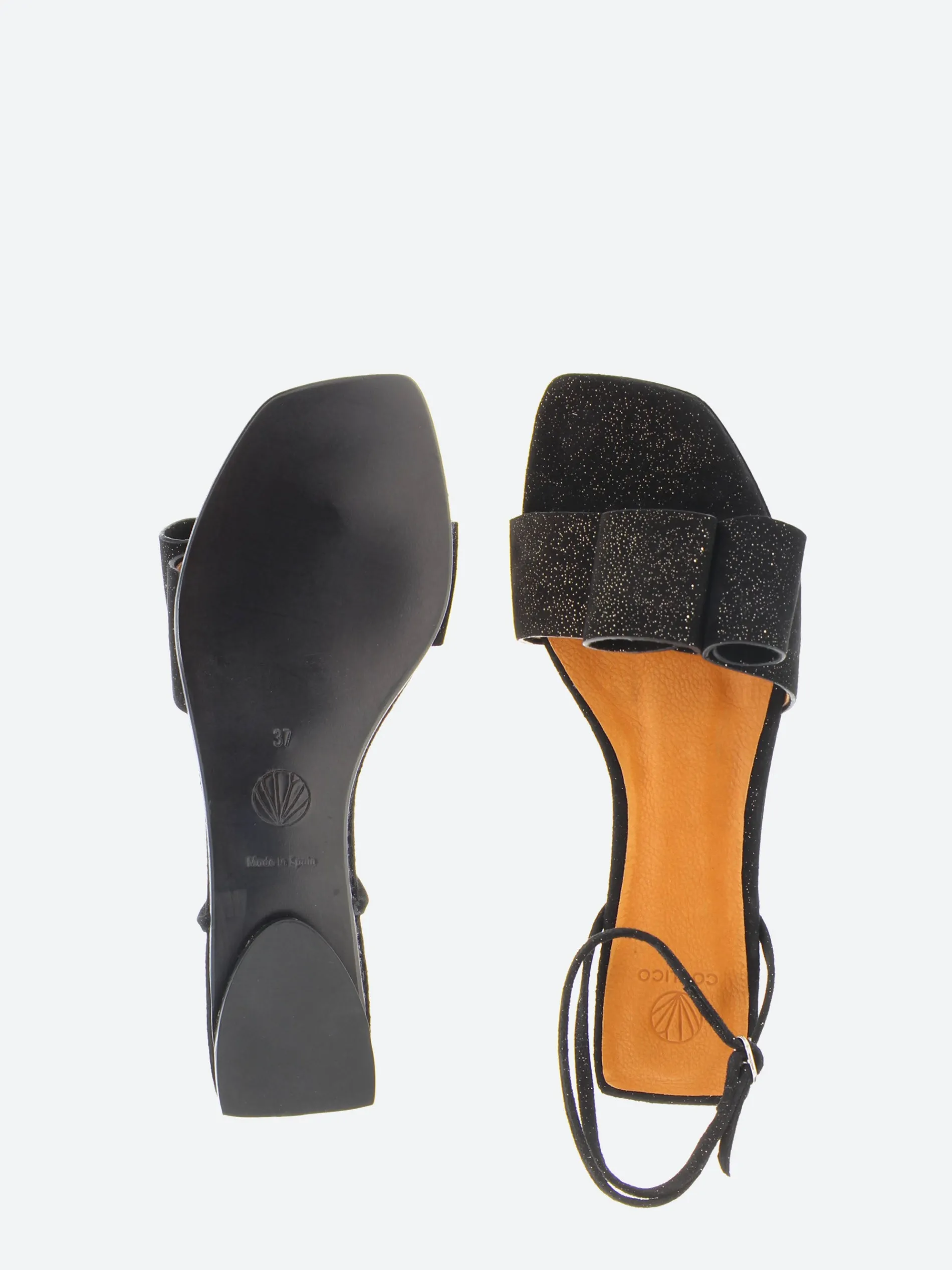 Coclico - Florance Sandal in Black Shimmer Suede