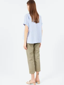 collection PRIVÉE? - RY7052 Blouse in White and Light Blue