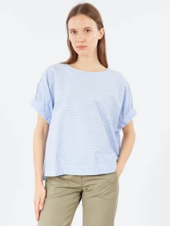 collection PRIVÉE? - RY7052 Blouse in White and Light Blue