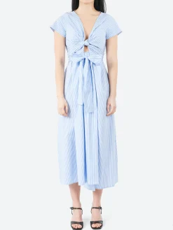 collection PRIVÉE? - RY3711 Wrap Dress in White and Light Blue