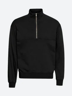 Colorful Standard - Quarter Zip in Deep Black