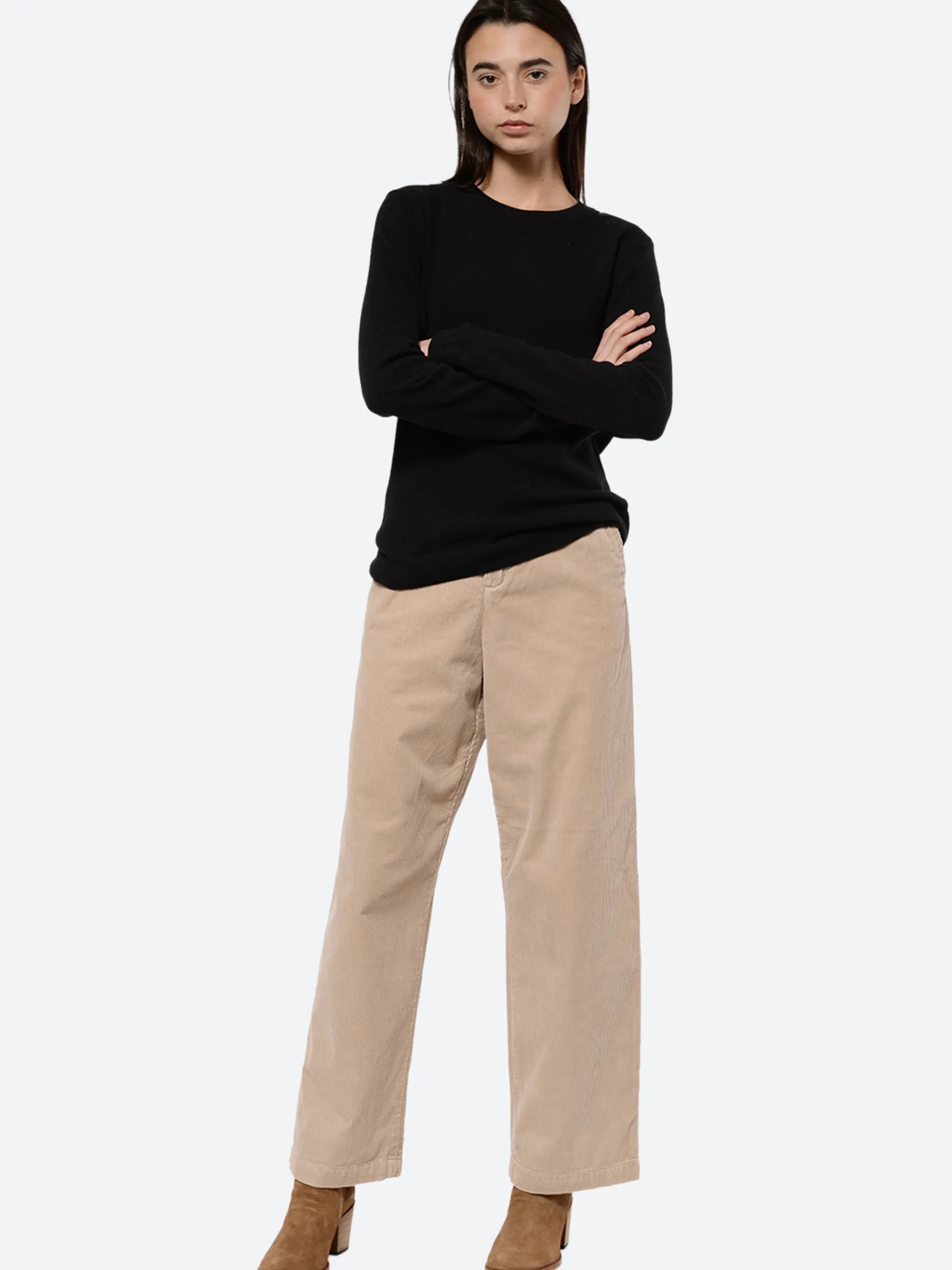 Colorful Standard - W Merino Wool Crew in Deep Black