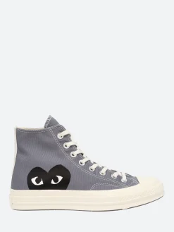 Comme des Garçons PLAY - Black Heart Chuck 70 High Top in Grey
