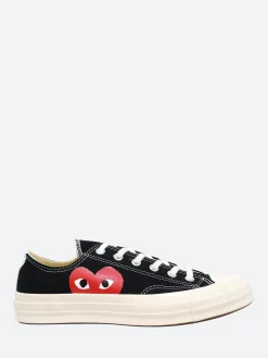 Comme des Garçons PLAY - Red Heart Chuck 70 Low Top in Black