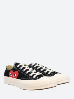 Comme des Garçons PLAY - Red Heart Chuck 70 Low Top in Black
