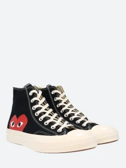 Comme des Garçons PLAY - Red Heart Chuck 70 High Top in Black
