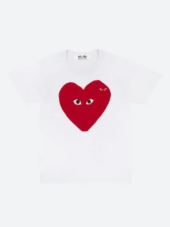 Comme des Garçons PLAY - T219 T-Shirt in White with Large Front Print