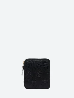 Comme des Garçons WALLET - SA2100EF Embossed Forest Wallet in Black