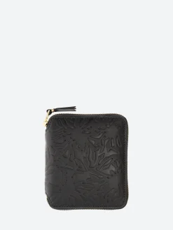Comme des Garçons WALLET - SA2100EF Embossed Forest Wallet in Black