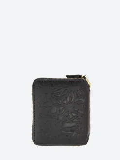 Comme des Garçons WALLET - SA2100EF Embossed Forest Wallet in Black