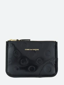 Comme des Garçons WALLET - SA8100NE Polka Dot Embossed Wallet in Black