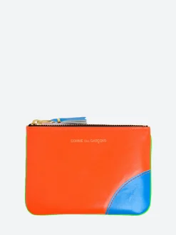 Comme des Garçons WALLET - SA8100SF Super Fluo Wallet in Green/Orange