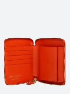 Comme des Garçons WALLET - SA210EA Classic Leather Embossed A Wallet in Orange
