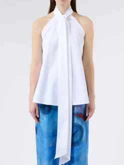 Cotton Poplin Top With Sash