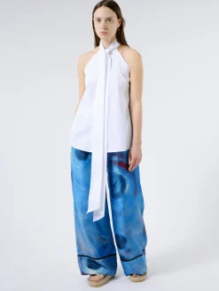 Cotton Poplin Top With Sash