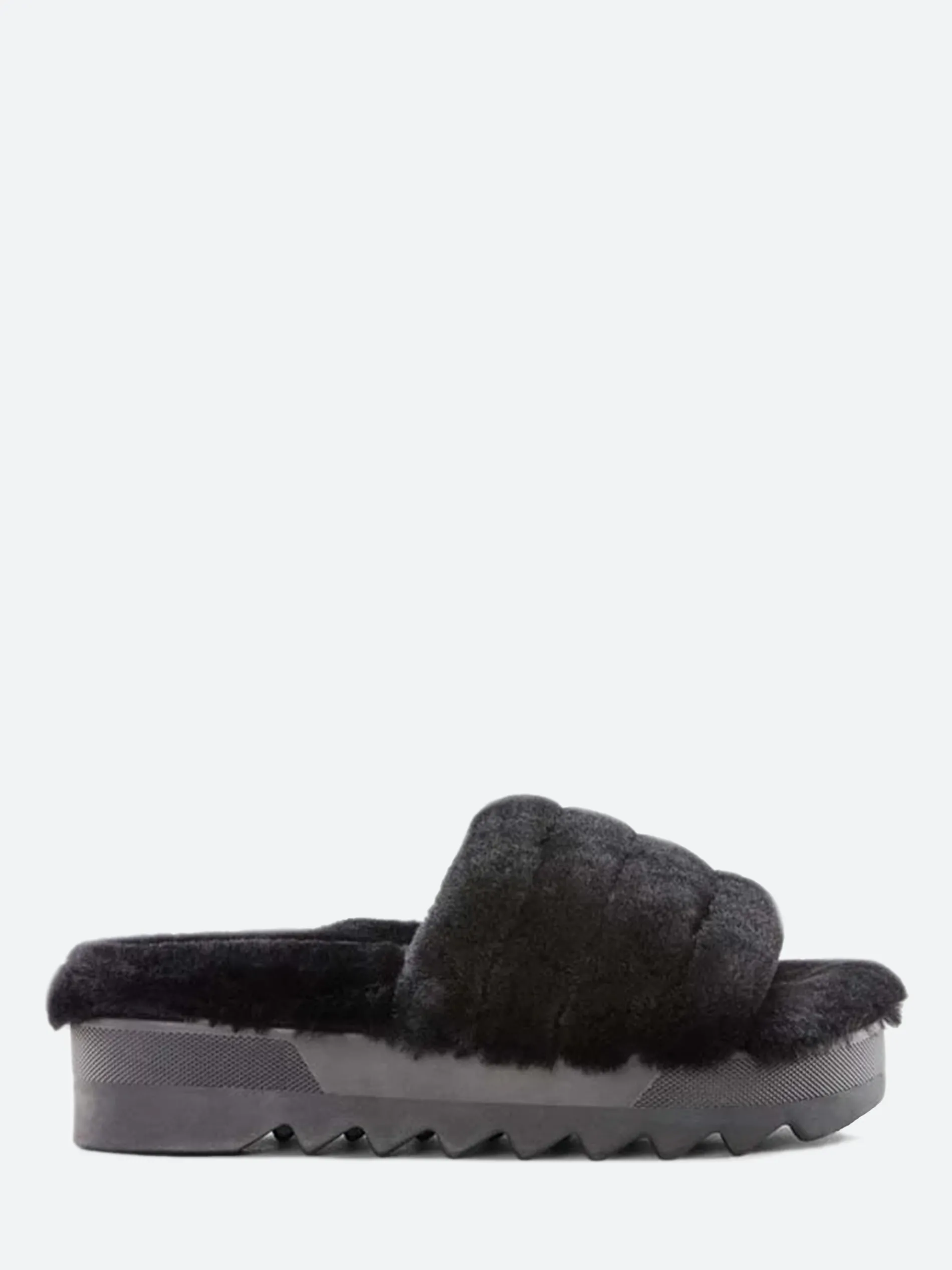 Cougar - Pozy Lambswool Slide Sandal in Black