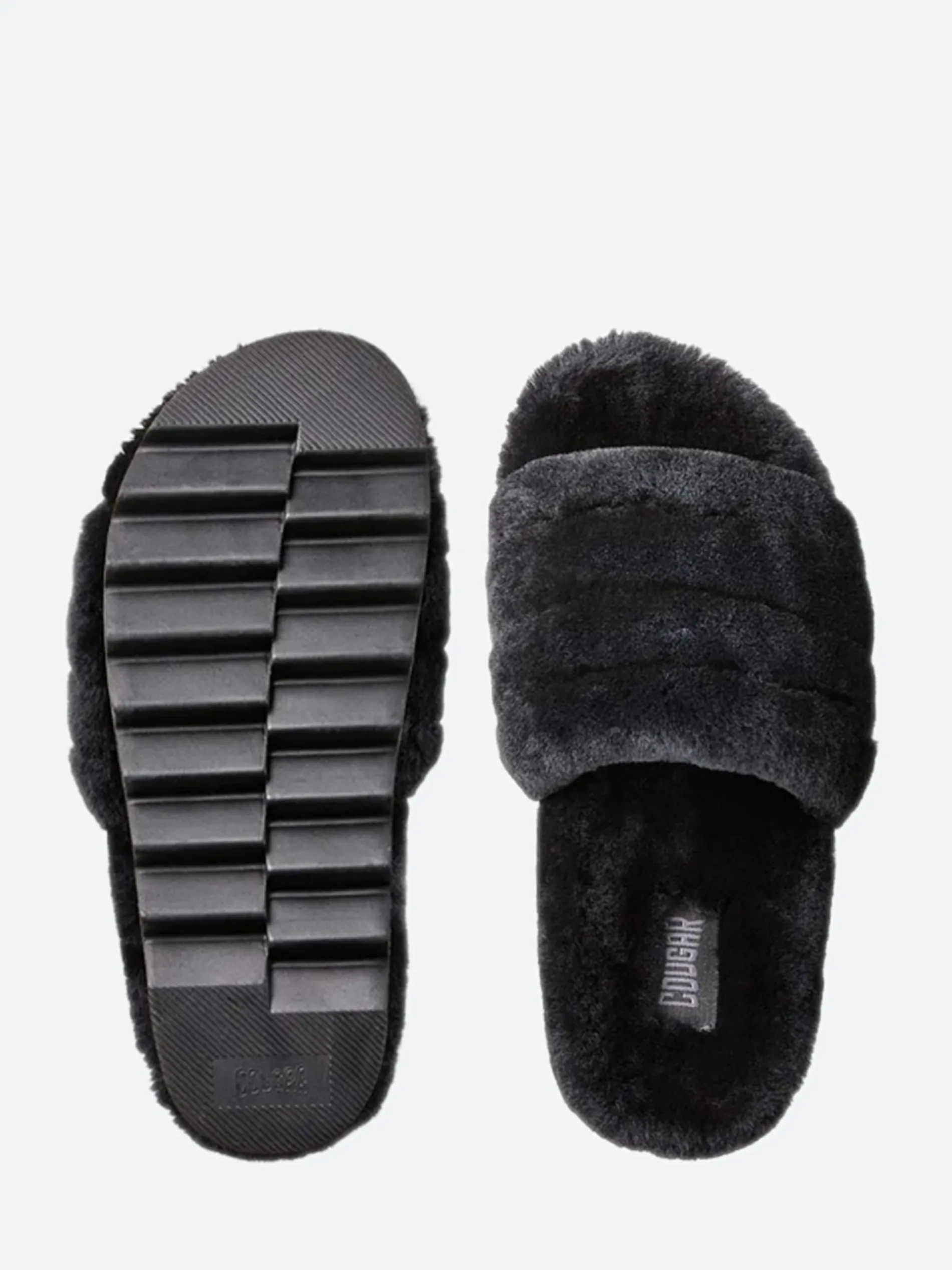 Cougar - Pozy Lambswool Slide Sandal in Black