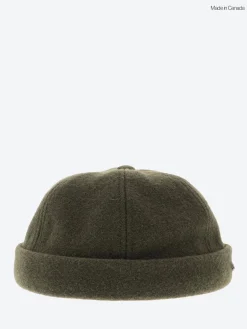 Crown Cap - Melton Wool Beanie in Loden