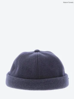 Crown Cap - Melton Wool Beanie in Navy